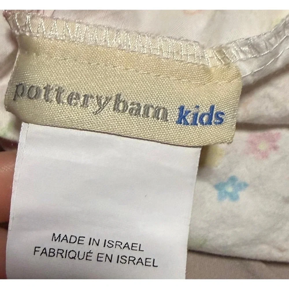 Pottery Barn Kids Full Sheet Set Floral Butterfly Cotton 3 Pc Made in Israel
